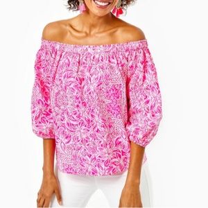 Lilly Pulitzer Ruffle Off the shoulder top.
